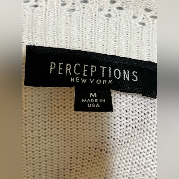 Perceptions White Medium Crocheted Cardigan - Picture 8 of 9